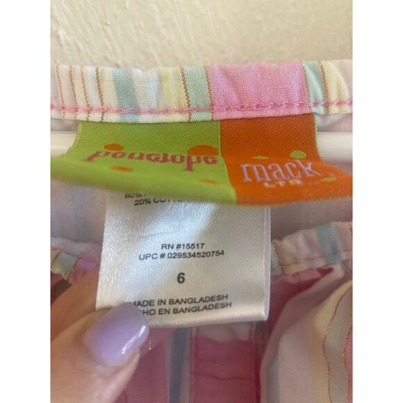 Penelope Mack Pink Beach Stripe Girls' Sun Dress Ruffle Age 6 - Picture 3 of 11